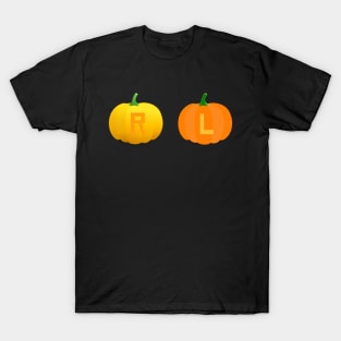 Left and Right Pumpkin X-Ray Markers Black Background T-Shirt